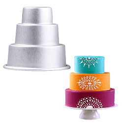 Aluminium 3 Tier Cake Mould-D-6 inch,H-4.5 inch
