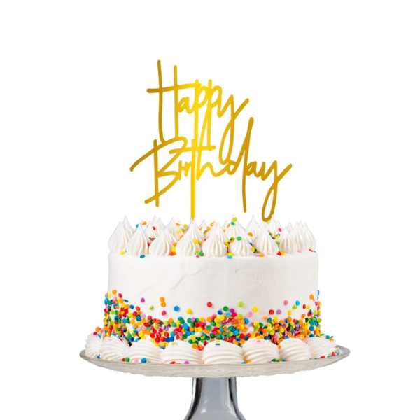 “Happy Birthday” cake topper