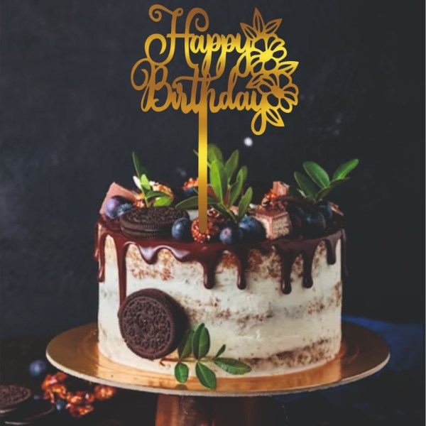 “Happy Birthday” cake topper