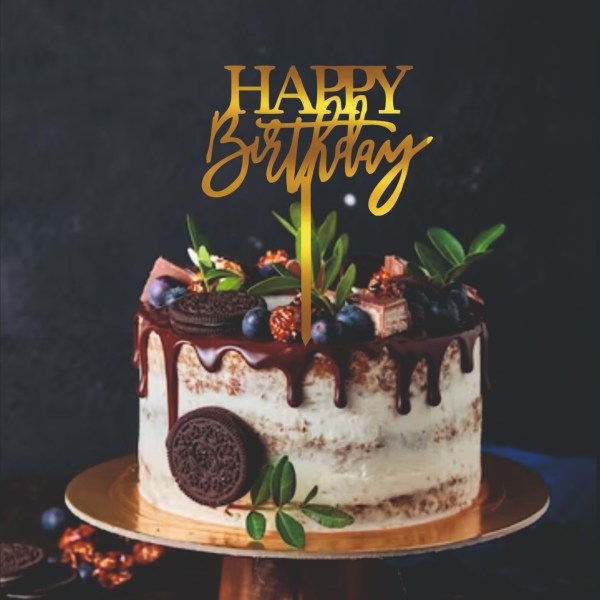 “Happy Birthday” cake topper